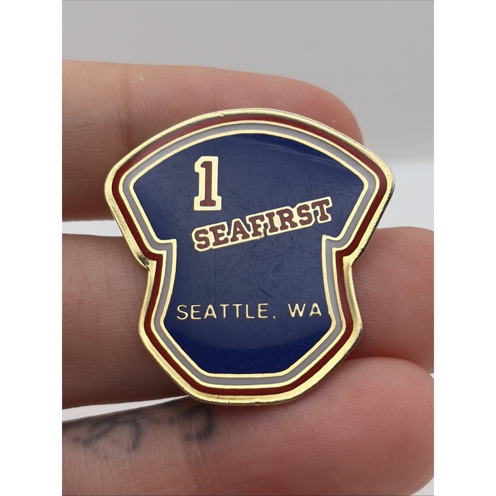 Seattle First National Bank Seafirst Jersey #1 Washington State Lapel Hat Pin